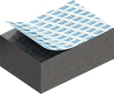 Zellgummi 12 x 20 mm, EPDM schwarz dehnungsfrei und selbstklebende Montagehilfe