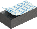 Zellgummi 10 x 15 mm, CR schwarz dehnungsfrei und selbstklebende Montagehilfe