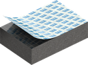 Zellgummi 8 x 20 mm, CR schwarz dehnungsfrei und selbstklebende Montagehilfe