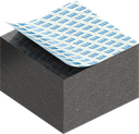 Zellgummi 20 x 30 mm, EPDM schwarz dehnungsfrei und selbstklebende Montagehilfe