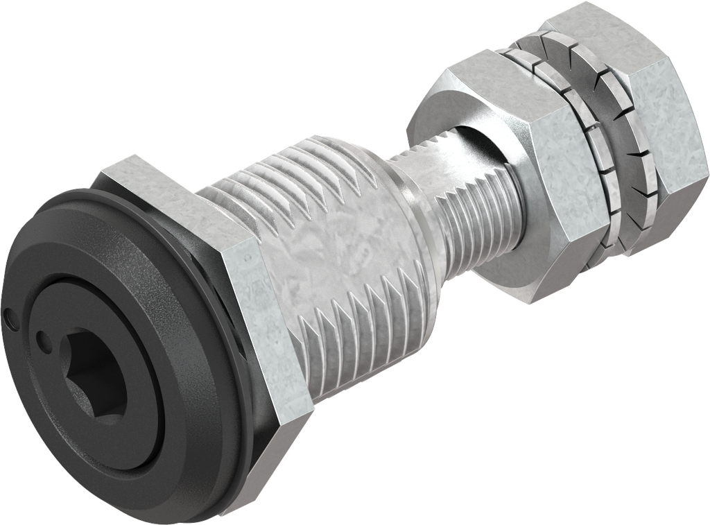 Compression latch hexagon female SW 5, Zinc die black powder-coated