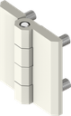 180° Scharnier, Zamak grijswit gepoedercoat