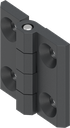Charnière 180°, inox AISI 316 époxy noir graphite