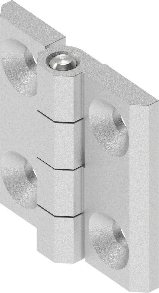 Charnière 180°, inox AISI 316 décapé et passivé