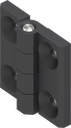 Bisagra 180°, acero inoxidable AISI 316 recubierto de polvo negro
