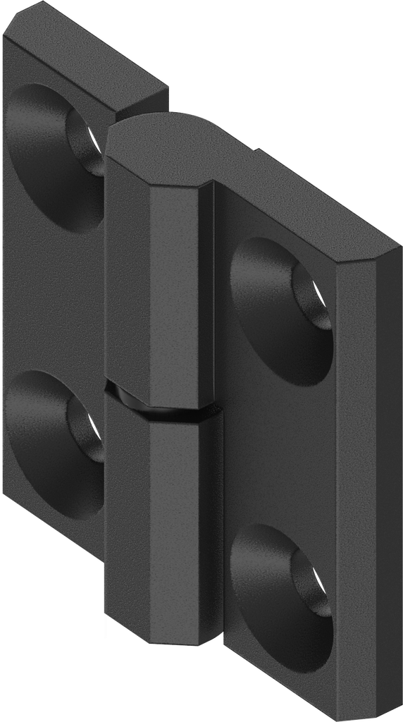 Charnière 180° version gauche, zamak époxy noir