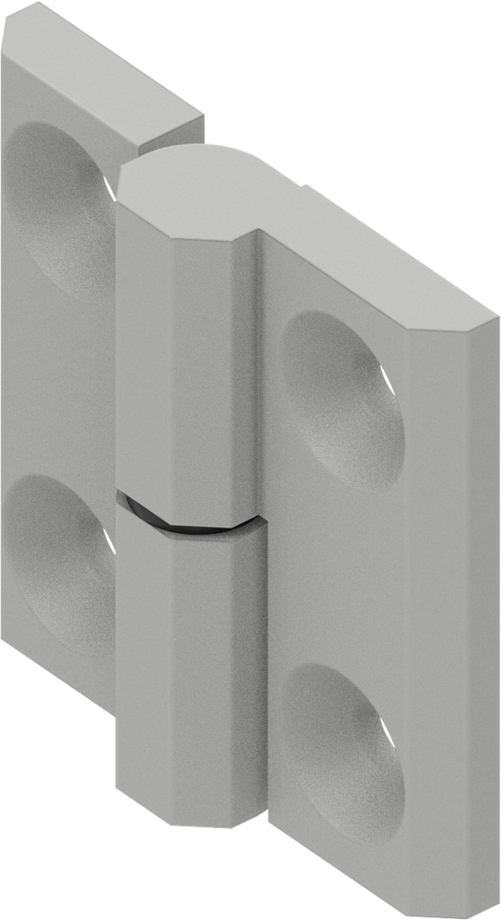 Charnière 180° version gauche, zamak aluminium blanc laqué par poudrage