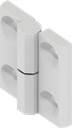 Charnière 180° version droite, zamak aluminium blanc laqué par poudrage