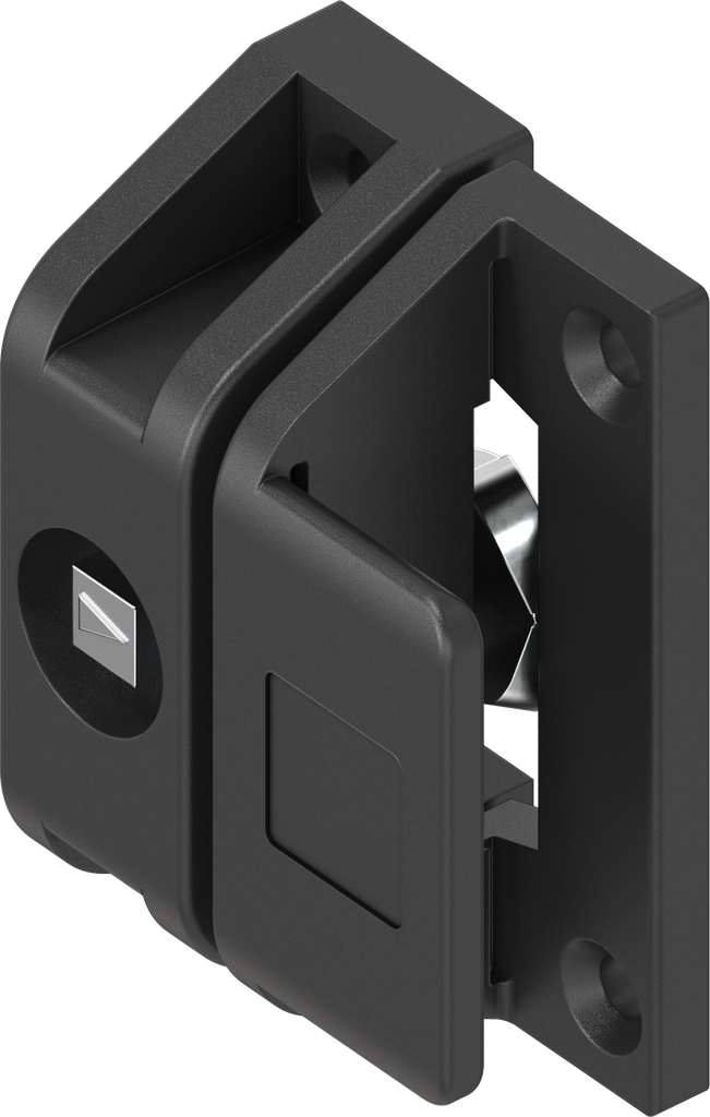 Chiusura per linguetta con inserto quadro 7, poliammide nero