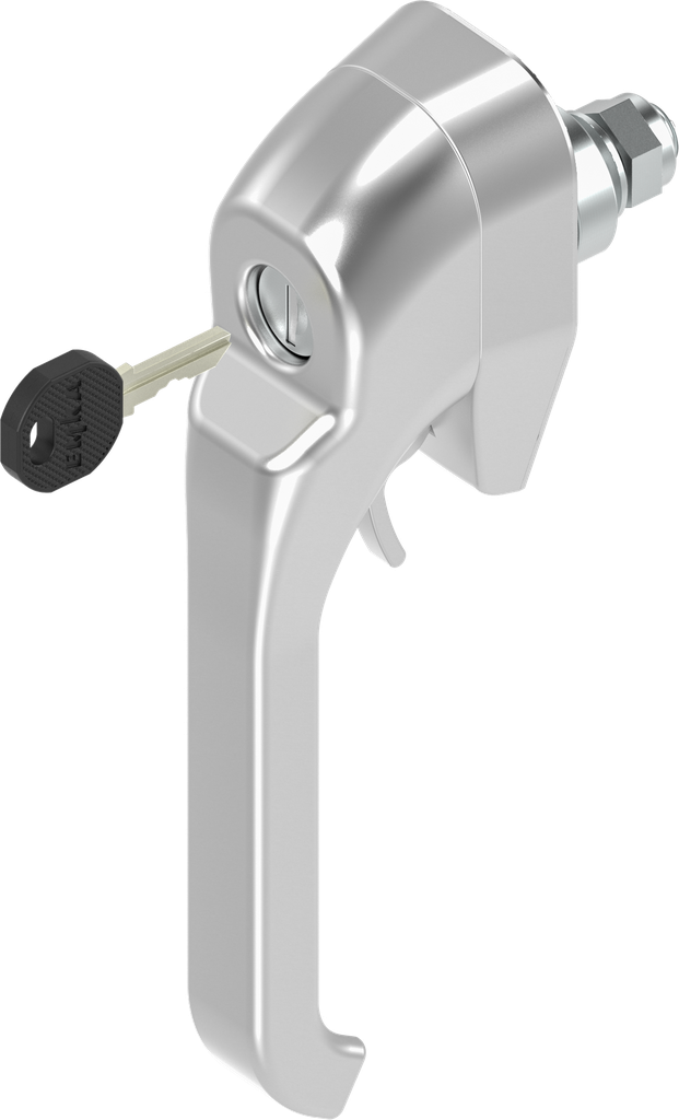 Chiusura a leva chiavi diverse e per lucchetto, acciaio inox AISI 316