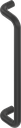 Bow-type handle, Aluminium black plastic-coated