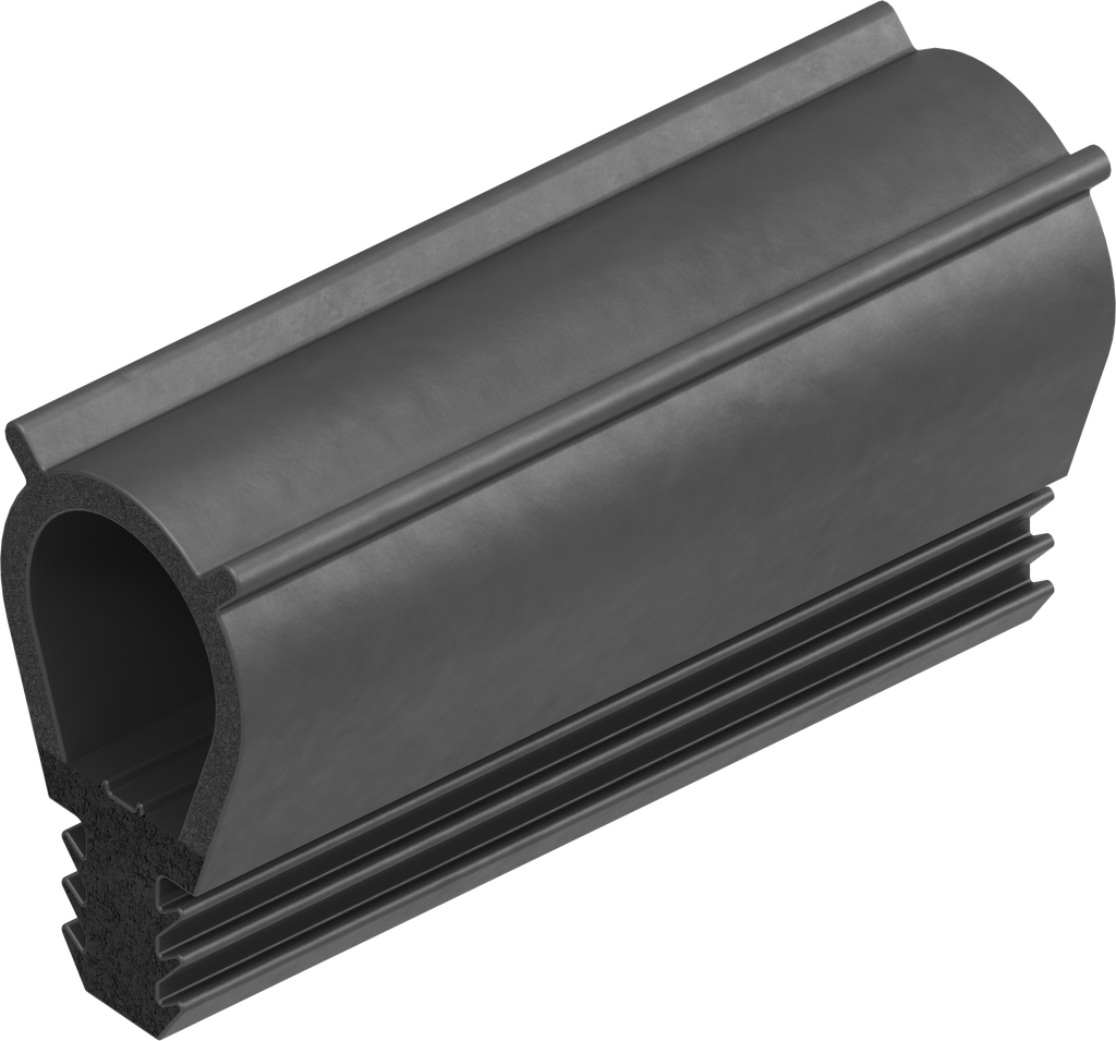 Perfil de junta de material de protección contra incendios, caucho microporoso EPDM; perfil base EPDM 60 ± 5 Shore A negro
