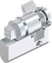 Profile half cylinder with insert square 8, Zinc die chrome-plated