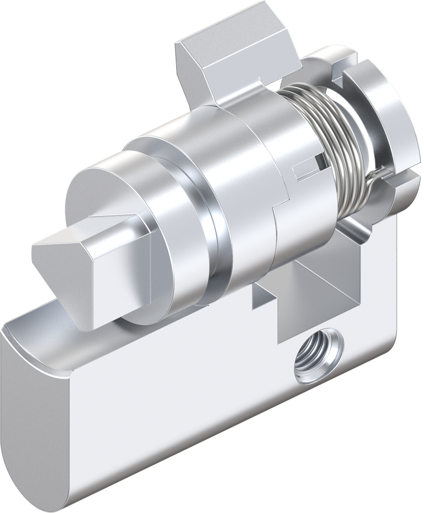 Profile half cylinder with insert triangular 9, Zinc die chrome-plated