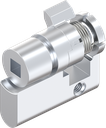 Profile half cylinder with insert square female 6, Zinc die chrome-plated