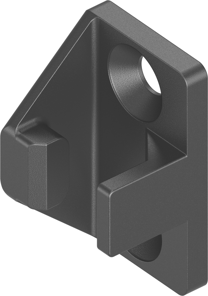 Vergrendeling voor platte stang met draai, polyamide 66 GF50 zwart