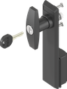 capotage avec poignée en T clé EK 333, polyamide noir et zamak époxy noir