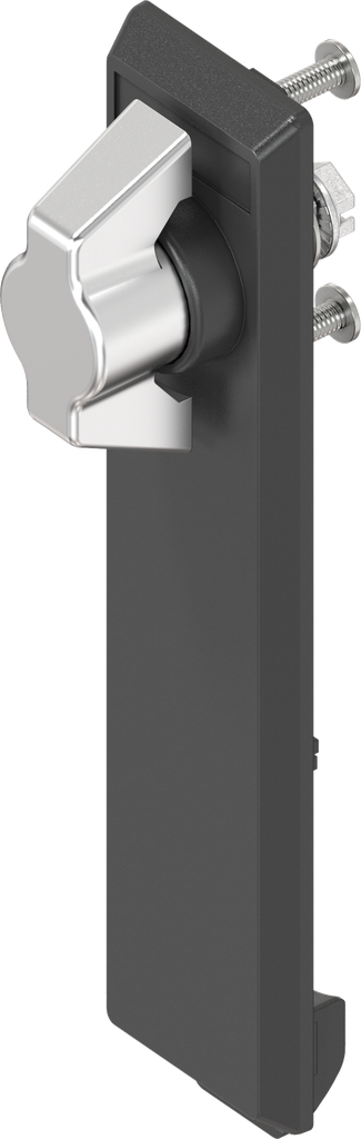 Sleutelschild met knevelknop zonder slot, RVS en polyamide zwart