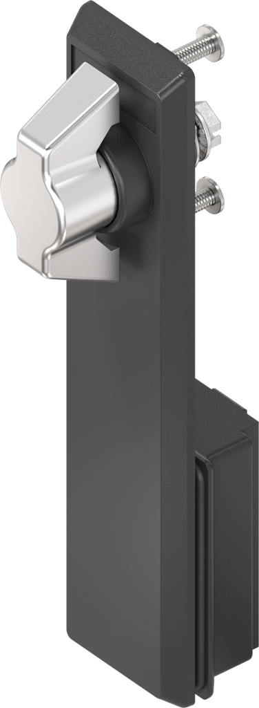 Escutcheon with wing knob, non-keyed, Stainless steel and polyamide black
