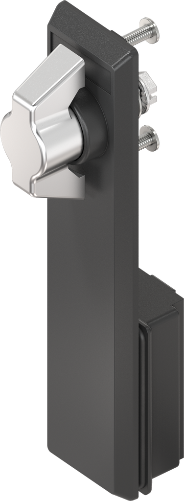 Sleutelschild met knevelknop zonder slot, RVS en polyamide zwart
