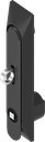 Swinghandle 1150 with universal dish with insert square 7 and for padlock, Polyamide and zinc die black powder-coated