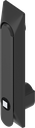 Schwenkgriff 1150 mit Universalmulde mit Betätigung Vierkant 8, Polyamid GF schwarz