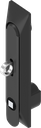 Zwenkgreep 1150 met universele behuizing met bediening vierkant 8 en voor hangslot, polyamide en GD-Zn (Zamak) zwart gepoedercoat