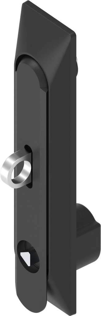 Swinghandle 1150 with universal dish with insert triangular 7 and for padlock, Polyamide and zinc die black powder-coated