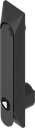 poignée escamotable 1 150 avec embase universelle avec rotor triangle 8, polyamide GF noir