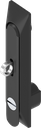 Swinghandle 1150 with universal dish with insert slot 2 x 4 and for padlock, Polyamide and zinc die black powder-coated