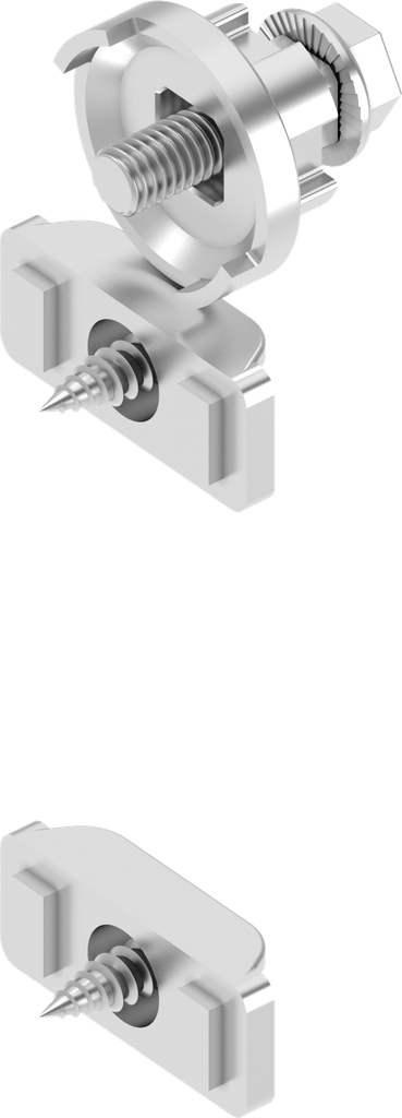 Fixing material bridge, adapter and screws for swinghandle with cam, Stainless steel AISI 316