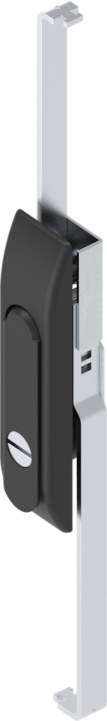 Swinghandle with rods with insert slot 2 x 4, Polyamide and zinc die black powder-coated