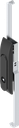 Swinghandle with rods with insert triangular 6.5 CNOMO, Zinc die black powder-coated