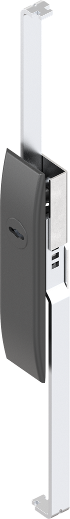 capotage avec crémones avec rotor double barre 3 et cache-entrée, polyamide GF noir