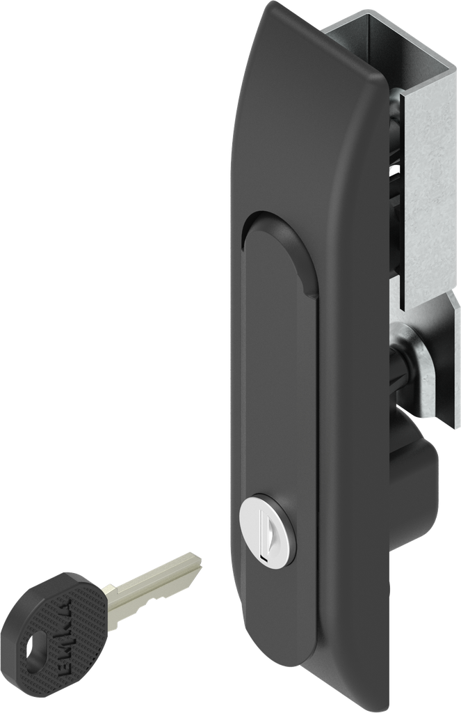 Swinghandle for rods, keyed different, Zinc die black powder-coated
