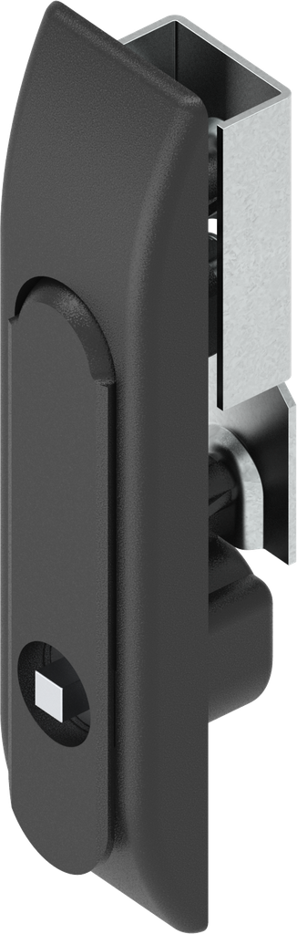 Swinghandle for rods with insert square 6, Polyamide and zinc die black powder-coated