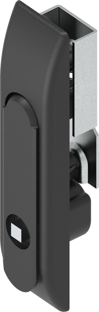 poignée escamotable pour crémones avec rotor carré 7, polyamide et zamak époxy noir