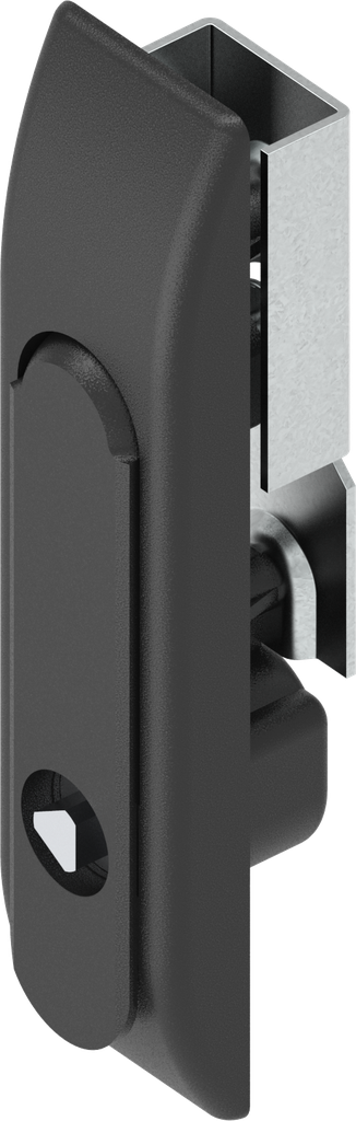 Swinghandle for rods with insert triangular 8, Zinc die black powder-coated