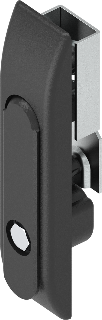 poignée escamotable pour crémones avec rotor 6 pans mâle SW 11, zamak époxy noir