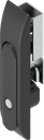 Swinghandle for rods with push button, Polyamide and zinc die black powder-coated