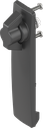 Sleutelschild lang met knevelknop zonder slot, polyamide zwart en GD-Zn (Zamak) zwart gepoedercoat