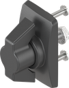 capotage court avec papillon sans clé, polyamide noir et zamak époxy noir