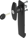 capotage long avec poignée en T clé EK 333, polyamide noir et zamak époxy noir