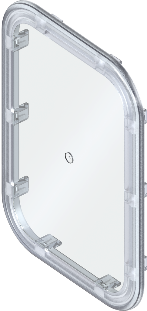 Clip-in viewing window with seal, Polycarbonate crystal clear