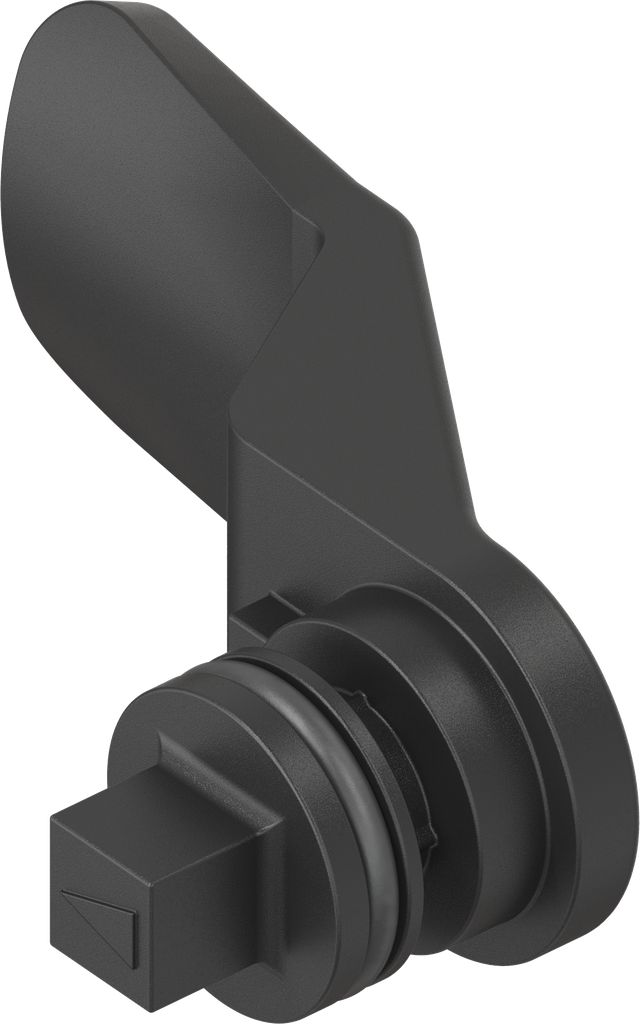 Bedieningssluitlip vierkant 7 met O-ring, polyamide GF zwart