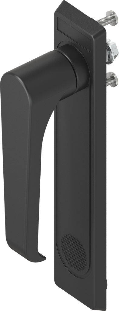 Escutcheon 2153 with L-handle, non-keyed, Polyamide black and zinc die black powder-coated