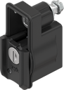 Locking set, right version, with round cylinder, keyed different, Zinc die black powder-coated for outdoor use