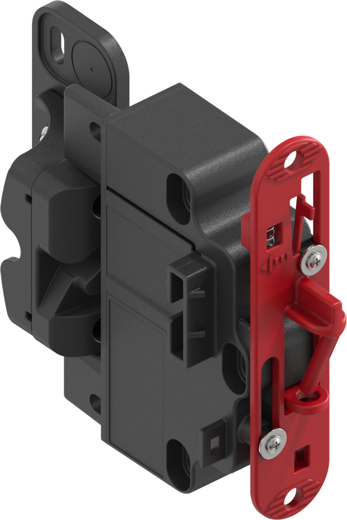 ePush Lock electromechanical push lock with emergency opening for central locking and turn for emergency opening, polyamide GF noir