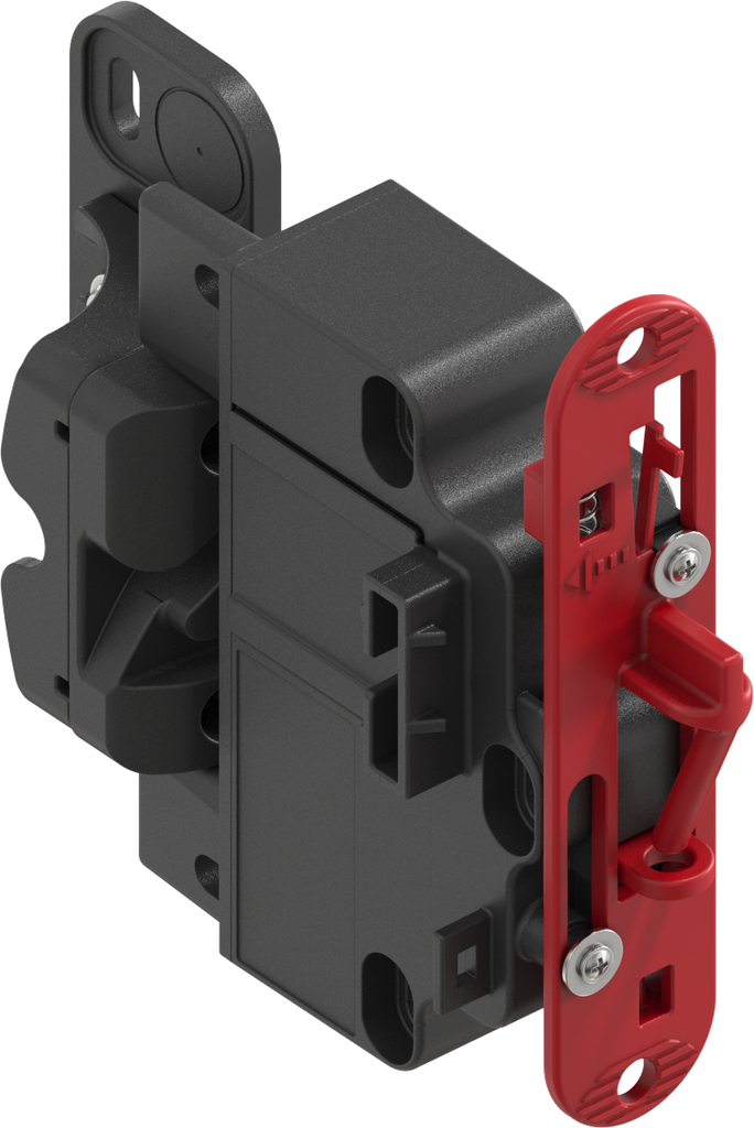 ePush lock elektromechanisch drukslot met noodopening voor centraal vergrendelingssysteem en omleiding voor noodopening, polyamide GF zwart
