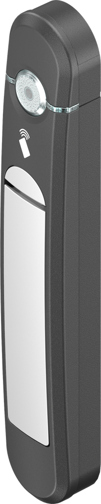 poignée escamotable Agent E Wireless avec lecteur de carte RFID 125 kHz, zamak époxy aluminium blanc et polyamide GF noir